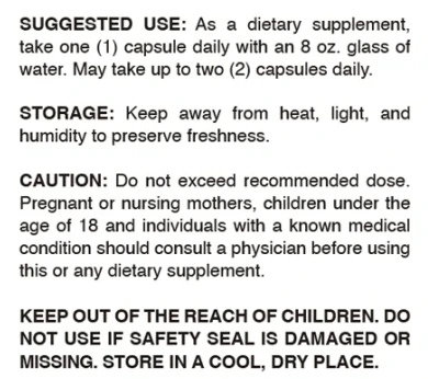 Left panel of the Melonex label with directions, storage and caution text
